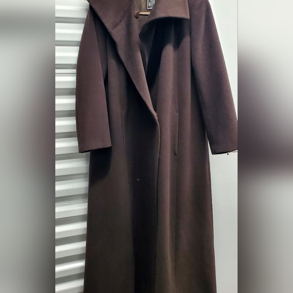 CINZIA ROCCA long chocolate brown wool coat - Picture 8 of 9
